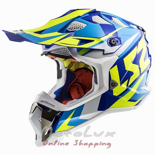 Helmet LS2 MX470 Subverter Nimble white n blue n yellow