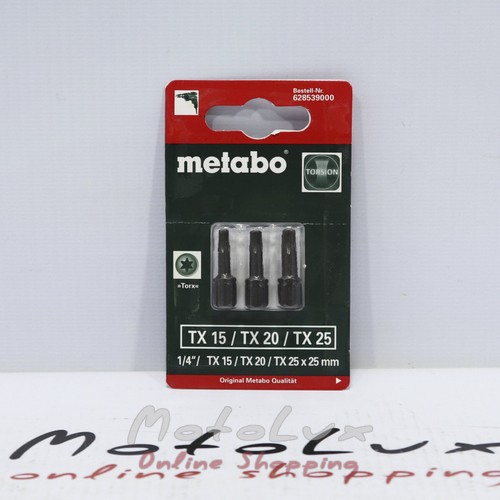 Metabo Torx TX bits 15/20 / 20х25 mm, 3 pcs