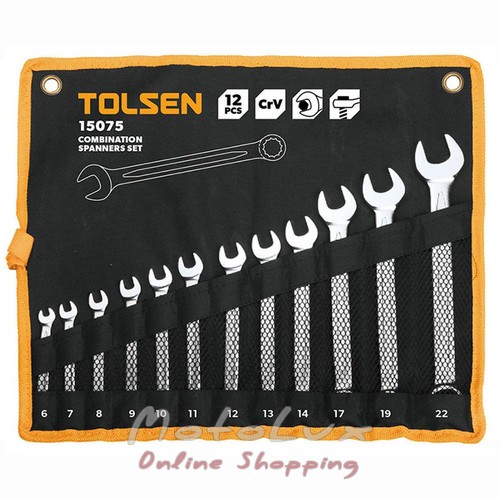 Набір ключів комбінованих у чохлі Tolsen 12 штук