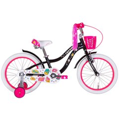 Detský bicykel Formula 18 Cream, rám 9, AL, čierny n ružový, s blatníkom St, s košíkom Pl, 2022