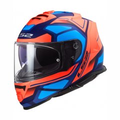 LS2 FF800 Storm Faster Motorcycle Helmet, Size XL, Orange with Blue