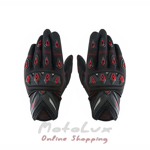 Scoyco MC10 motorcycle gloves, size M, black with red