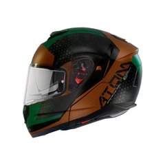 Motorcycle helmet MT Atom SV Adventure B6, size M, black with green