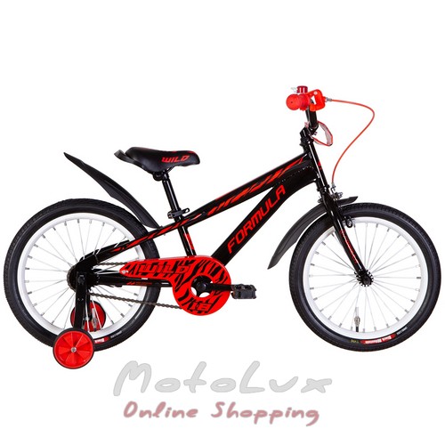 Детский велосипед Formula 18 Wild, рама 9 ST, black n red, 2022