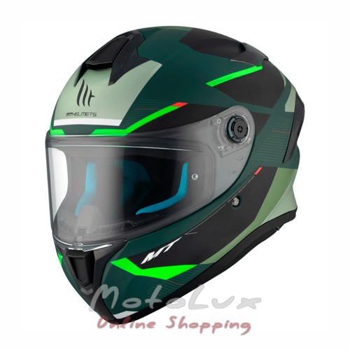 Motorcycle helmet MT Targo S KAY C6, size L, black with green