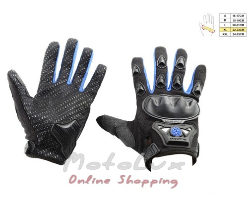 Scoyco gloves (mod:HD-09, size:XL, blue, textile)