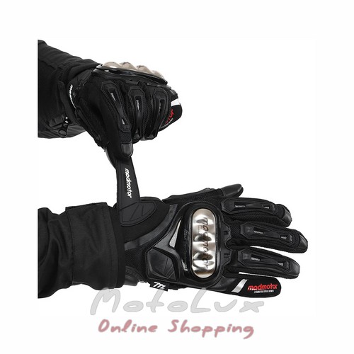 Motorcycle gloves Mad Bike 06, size L, black