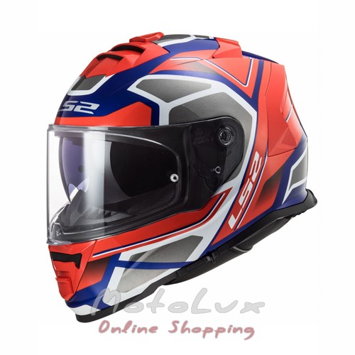 LS2 FF800 Storm Faster Motorcycle Helmet, Size L, Red with Blue