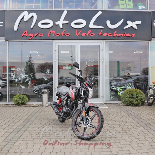 Мотоцикл дорожный FORTE FT200-FB, 200 см3, 14 л.с., 2023, черный с красным