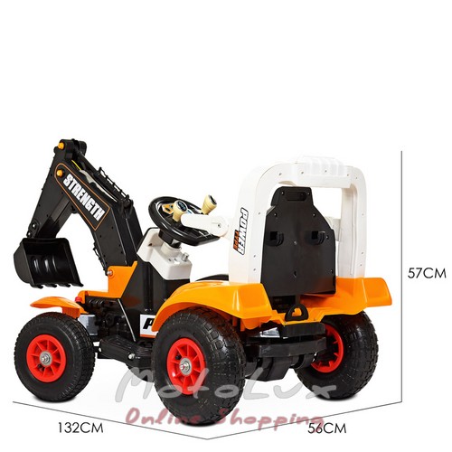 Gyermek traktor Bambi M 4260ABLR 7 2, 4G, felfújható kerekek, MP3, fény, zene, narancs