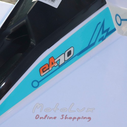 Електроквадроцикл Kayo EA70, білий з блакитним