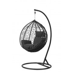 Bonro 329 cocoon swing hanging chair, size M, black with gray