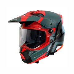 Motorcycle helmet AXXIS Wolf DS Hydra B5, size M, red with green