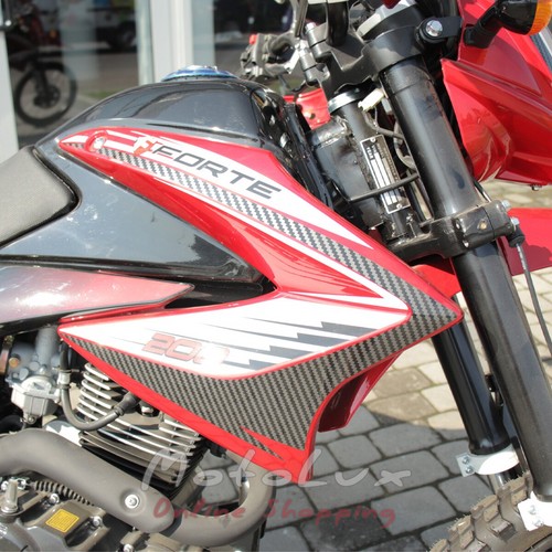 Мотоцикл Forte FT200GY-C5B, черно-красный