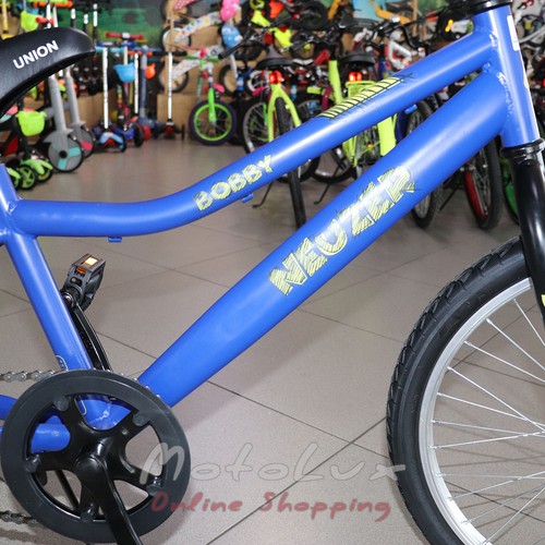 Дитячий велосипед Neuzer Bobby 1s, колеса 20, синій із чорним і жовтим