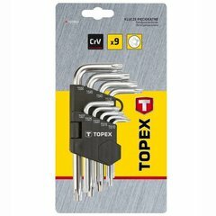 Ключи Torx, ХВ, краткие, набору 9 шт.