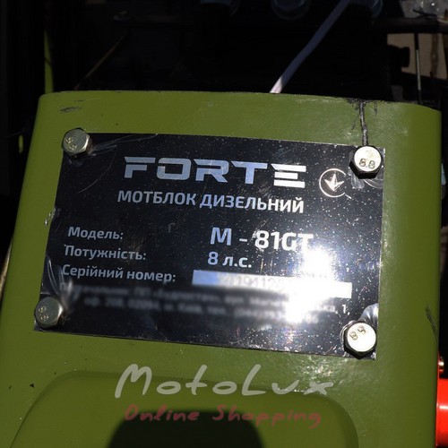 Forte M-81 G dízel egytengelyes kistraktor, 8 LE, kézi indítású + talajmaró