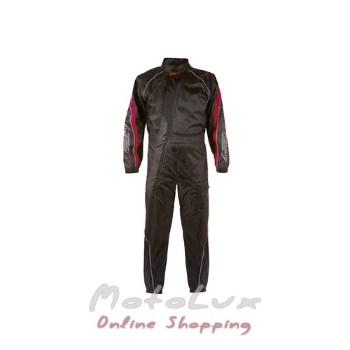 Raincoat Plaude Waterproof Suit, size S, black and red
