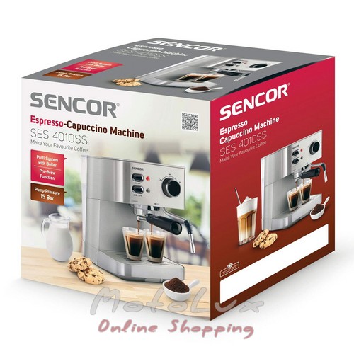 Кофеварка Sencor SES 4010SS, 1050 Вт, 1.5 л