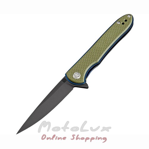 Knife Artisan Shark Black Blade, D2, G10, olive