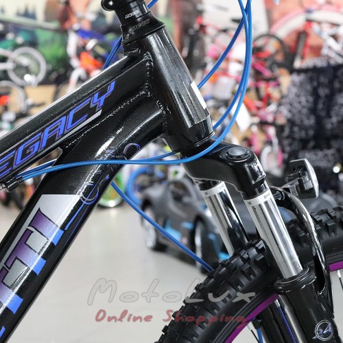Подростковый велосипед Benetti MTB Legacy DD, колесо 24, рама 12, 2020, black n blue