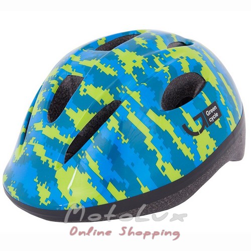Шлем детский Green Cycle Pixel (50-54 см) blue