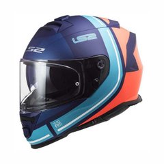 LS2 FF800 Storm Slant Motorcycle Helmet, Size XL, Blue with Orange
