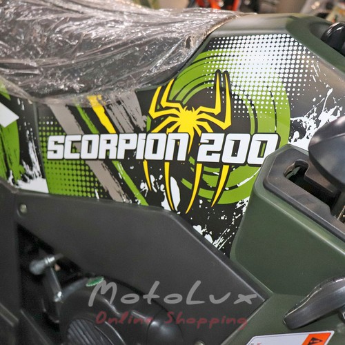 Štvorkolka Comman Scorpion 200ccm, čierna so zelenou