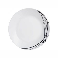 Arcopal Domitille dinner plate, 25 cm, white with black