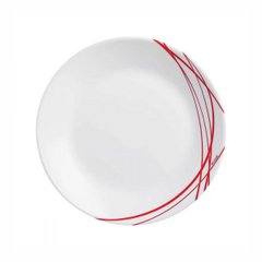Arcopal Domitille dessert plate, 18 cm, white with red