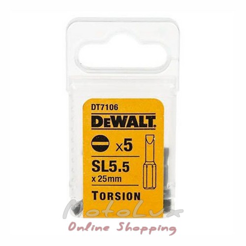 Бита DeWALT Torsion DT7106, Sl5.5, 25 мм