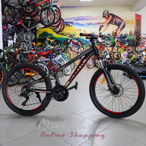 Підлітковий велосипед Benetti Legacy DD, колесо 24, рама 12, 2019, black n red
