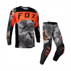FOX YTH 180 BNKR Youth Jersey Pants, Size M, Gray with Orange