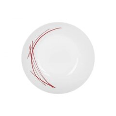 Arcopal Domitille soup plate, 20 cm, white with red