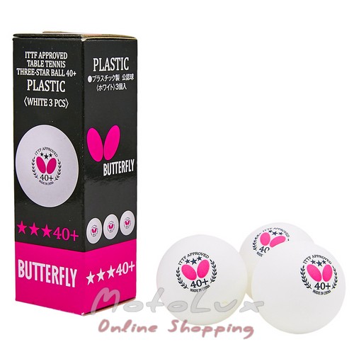 Set of 3 Butterfly table tennis balls