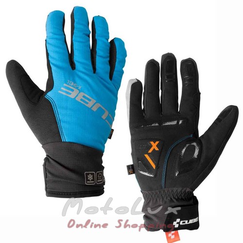 Gloves Cube Natural Fit Handschuhe X-Shell Langfinger, size M, blue n black