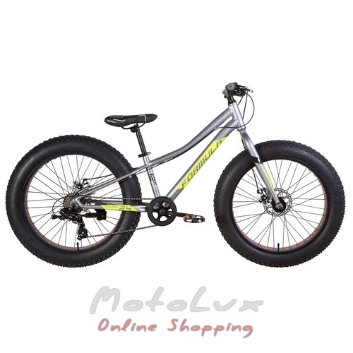 Подростковый велосипед Formula Paladin DD, колеса 24, рама 12, серо-зеленый с черным, М, 2021