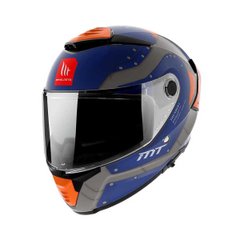 Motorcycle helmet MT Thunder 4 SV Cheep A7, size S, blue with orange