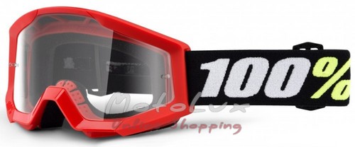 Кросові окуляри дитячі 100% STRATA MINI Goggle Red - Clear Lens