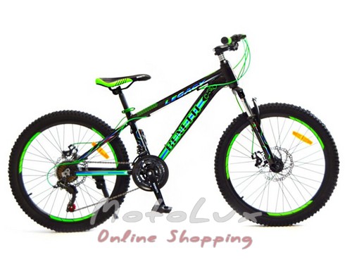 Teenage bike Benetti Legacy DD, колесо 24, frame 12, 2019, black n green