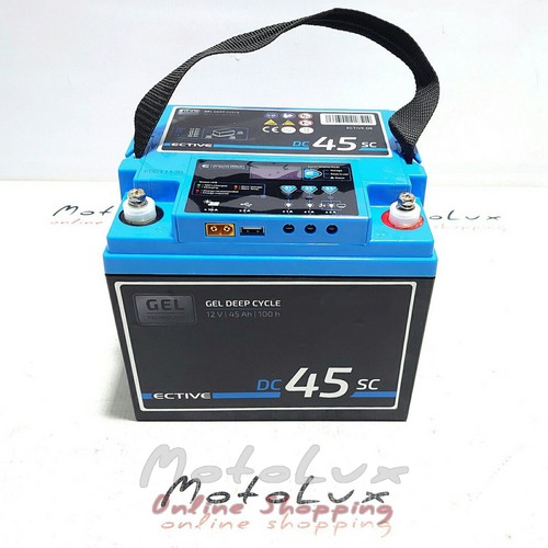 Ective DC 45SC GEL Deep Cycle gel power battery for home and apartment with LCD display, 45 Ah