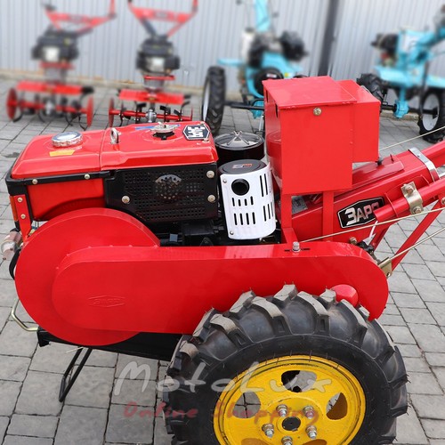 Walk-Behind Tractor Zarya SH 112 E PRO + Soil Cutter + Plow, Diesel 12 HP