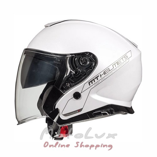Motorcycle helmet MT Thunder 3 Jet Solid, size M, white