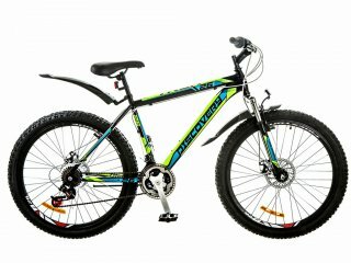 Горный велосипед Discovery Trek DD, колеса 26, рама 18, black n blue n green